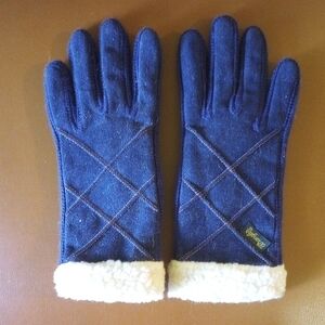 NWOT Van Raalte Wrangler Navy Blue Gloves. Cotton Vinyl Acrylic Rayon